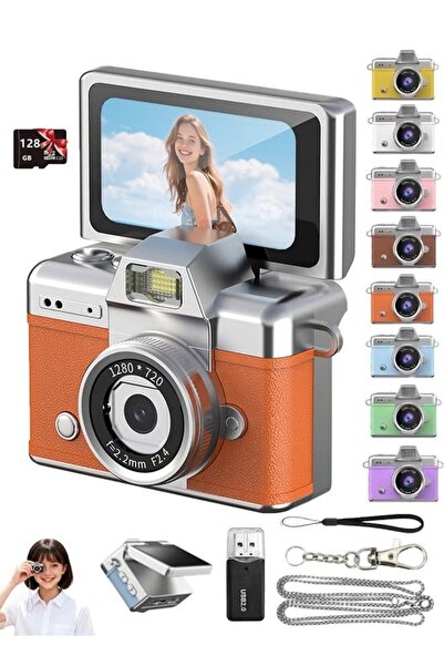 Makrystorm Digital Camera, Portable Camera with 1.47” Flip LCD & Flash, Retro...
