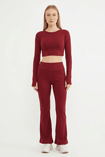 Fulla Moda Ribbed Crew Neck Knitwear 2-Piece Set