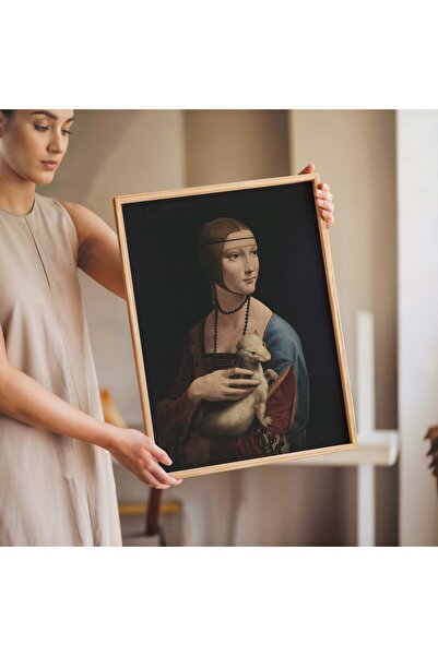 Pegziz Pictură cu acuarelă a lui Leonardo da Vinci cu o femeie |   Decor de p...