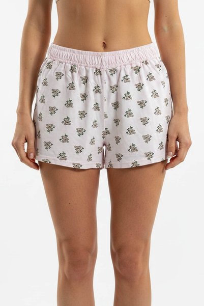 girlstop Kadın Pamuk Koala Desenli Oversize Şort Pijama Altı