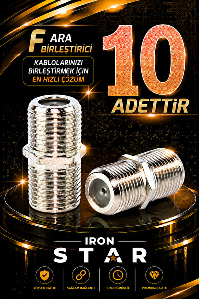 IRONSTAR 10 ADET F ara birleştirici / F dişi dişi adaptör / F konnektör ara e...