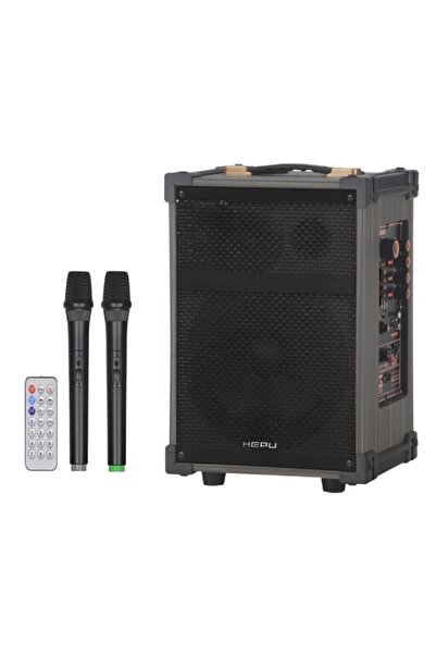 HEPU HP-977 Kablosuz Çift El Mikrofonlu Sarjlı Bluetooth 12” 50W Hoparlör