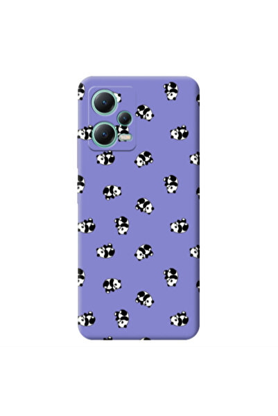 Other Xiaomi Redmi Note 12 Pro 5G Small Pandas Purple Colored Silicone TPU Θήκη