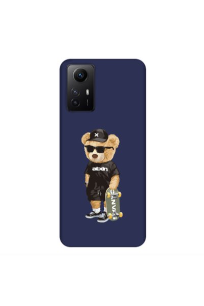 Other Xiaomi Redmi Note 12s Bear with glasses Dark blue Colored Silicone TPU ...