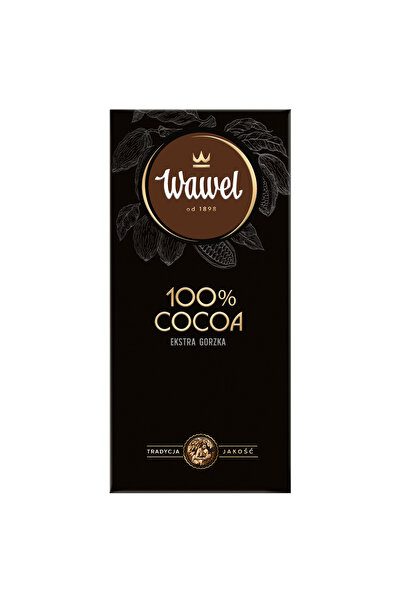 Wawel Ciocolata neagra 100% cacao, Wawel, 80g, ambalata in folie de aluminiu