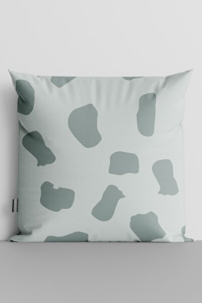 TicaretJet Gray Thick Shapes Double Sided Digital Printed Pillow Throw Pillow...