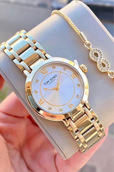 Tom Jones London Women's Watch Gold Color Original Steel Waterproof 3Atm Guar...