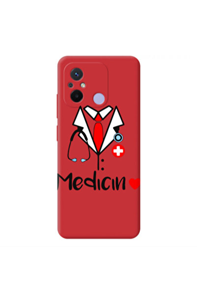 Other Xiaomi Redmi 12C Medicin Red Colored Silicone TPU Θήκη