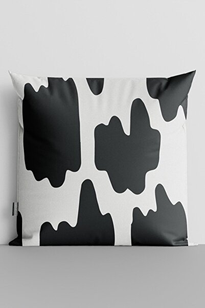 TicaretJet Black Shapes Double Sided Digital Printed Pillow Throw Pillow Cove...