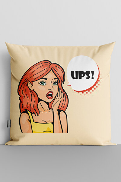 TicaretJet غطاء وسادة مطبوع رقميًا على الوجهين للنساء من Popart - 214