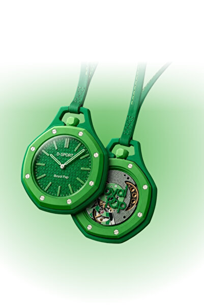 WANNA PROTECT Boyal Pap Clock Design Leather Strap Bag Accessory and Keychain