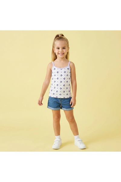 AYS Girl's Printed Cotton Undershirt Assortment 6-Piece Pack