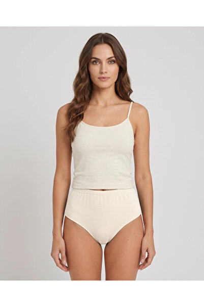 AYS Women's Ribbed Cotton Panties, Skin Color, 12-Pack