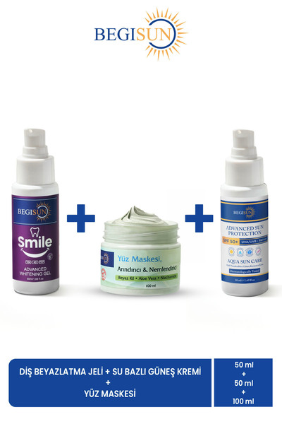 BEGISUN 3-Piece Personal Care Set - Teeth Whitening Gel 50 ml + Face Mask 100...