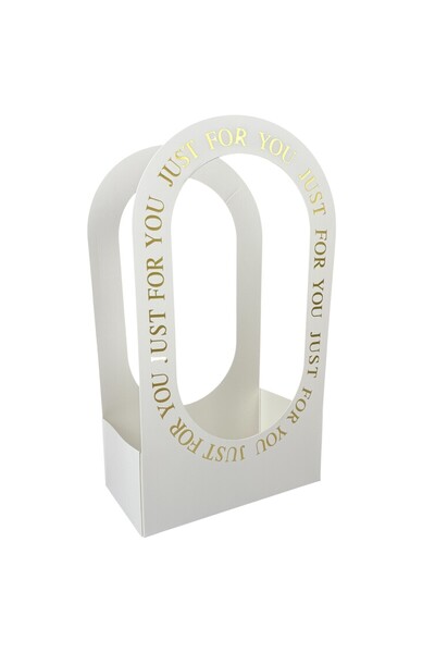 OEM White Paper Flower Package Top Bottom Set 22x12x38 cm