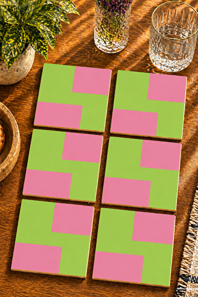 JHAAR Modern Design Set of 6 Coasters - Uv Printing Mdf - 10X10 cm