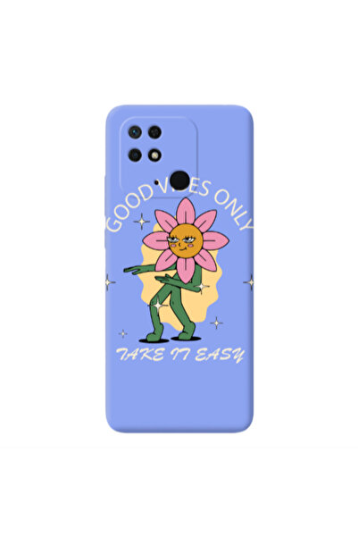Other Xiaomi Redmi 10C Good Vibes Only Light Purple Colored Silicone TPU Θήκη