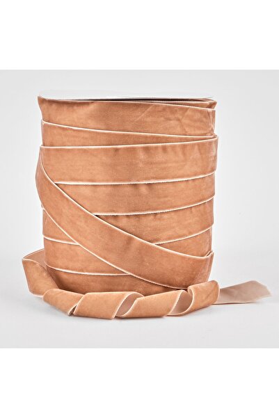 OEM Velvet Ribbon Beige Color 2.5 cm 45.72 m