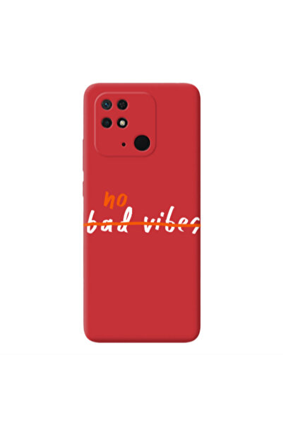 Other Xiaomi Redmi 10C No bad vibes 2 Red Colored Silicone TPU Θήκη