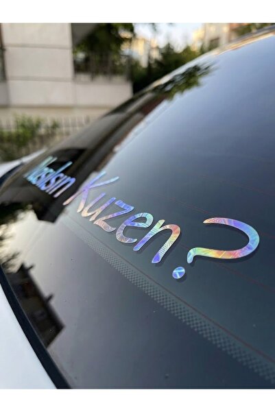 NET REKLAM 2li Araba Yazısı - “Nasılsın Kuzen?-İyi ben,Sen?” 20 cm Hologram A...