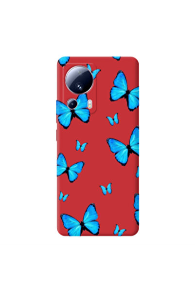 Other Xiaomi Mi 13 Lite Mix Butterfly Red Colored Silicone TPU Θήκη