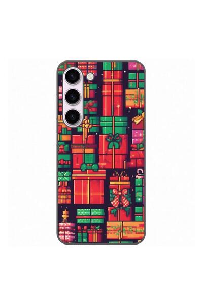 OEM Калъф, съвместим със Samsung Galaxy S23, силиконов гел TPU, с десен Пиксе...