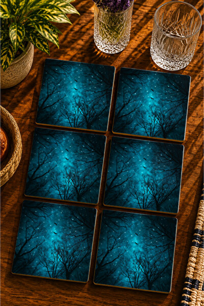 JHAAR Abstract Night Vision Modern Set of 6 Coasters - Uv Printing Mdf - 10X1...