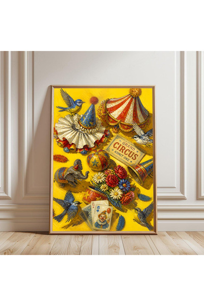 Tuba Decor Tablou dintr-o singură bucată cu ramă din lemn circ