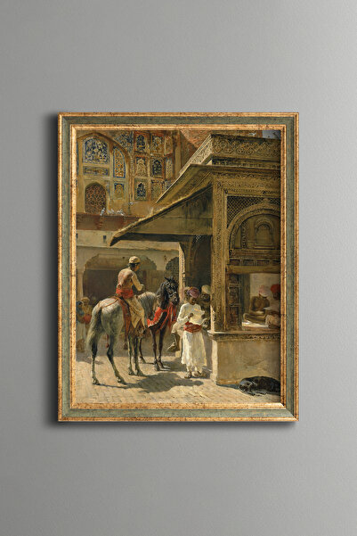 epiqart Street Scenery in India - Vintage Patterned Painting - Fine Model
