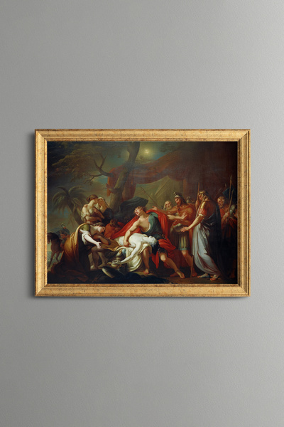 epiqart Aşil Crying over the Death of Patroclus - Vintage Patterned Painting ...