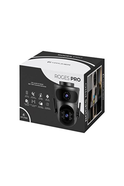 katj KATJMER Roges Pro Çift Lensli 360° WiFi Güvenlik Kamerası AI İnsan Takip...