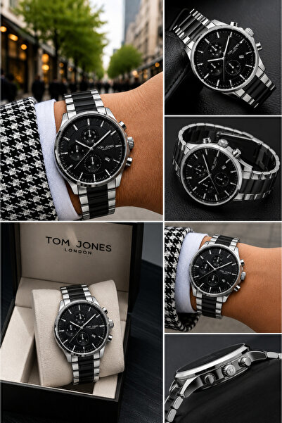 Tom Jones London Luxury Sports Calendar Waterproof Men's Watch and Bracelet a...