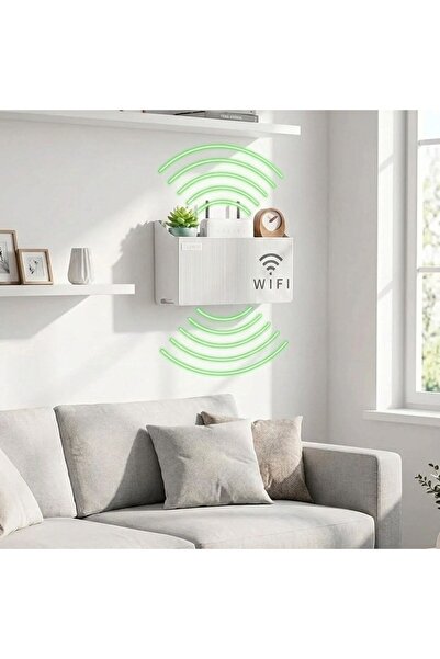 BY NEVSER ®   Wall Mounted Wi-Fi Modem Storage Box (White) – Cable Organizer ...