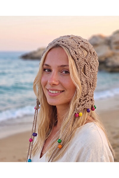 Kervan Pazar Women's Imported Hand-Knitted Bohemian Style Flower Motifed Long...