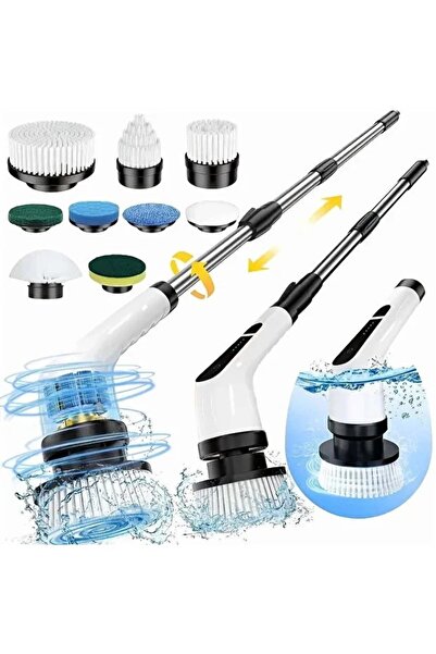 Generic 9-in-1 Cordless Electric Spin Scrubber with 8 Brush Heads & Extendabl...