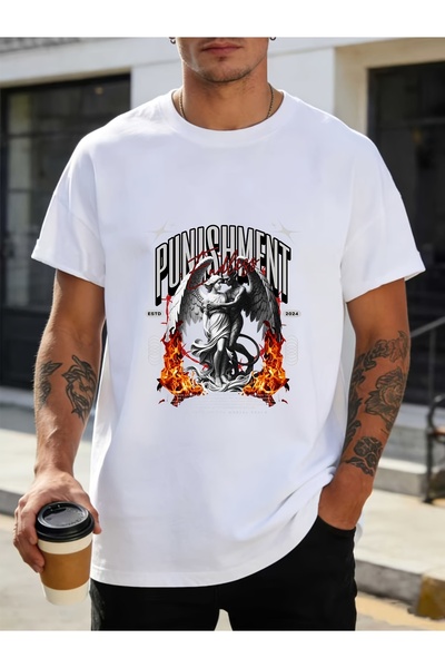 2mcup Punishment Graphic Tee 180g Ultra Soft Short Sleeve T Shirt Men - Perfe...