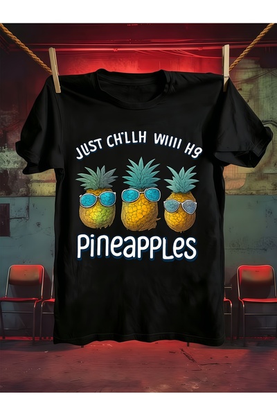212Wear Men'S Pure Short Sleeve T-Shirt, Featuring Fun Pineapple Sunglasses P...