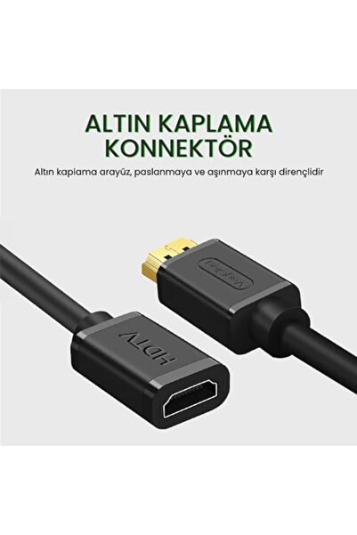 Yıldızan ens shop كابل تمديد HDMI 2.0 من أنثى إلى ذكر بدقة 4K 60 هرتز بطول 1 ...