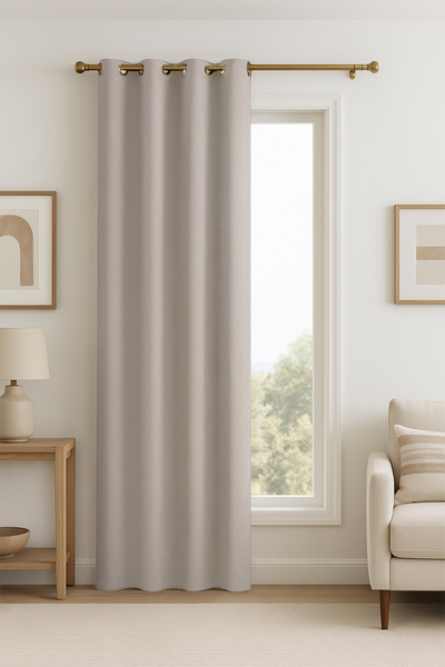 Premier Home Κουρτίνα Blackout 3127 σε μπεζ χρώμα 200X270 χωρίς πιέτες