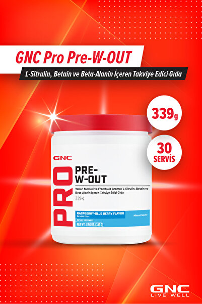 GNC Pro Pre-W-Out – 339 g - Yaban Mersini ve Frambuaz Aromalı