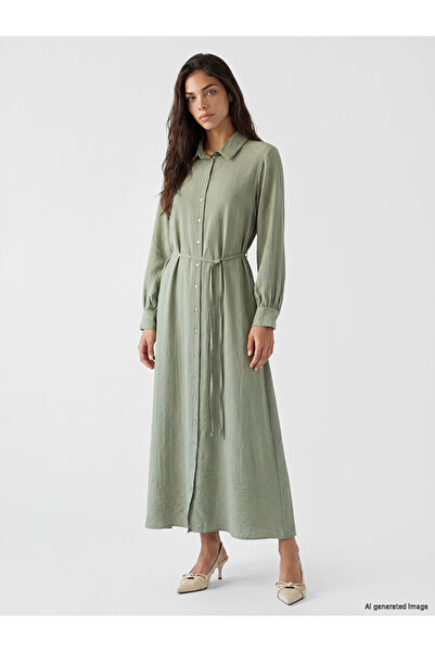 LC Waikiki Rmz Gi̇yi̇m Farkiyla Do Textured Bodyguard Shirt Dress