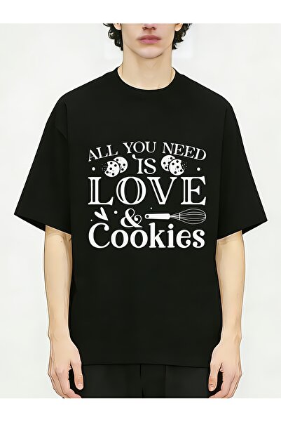 NOURAM تيشيرتات بطبعة "All You Need Is Love Cupcakes" هدية عيد الحب، برقبة دا...