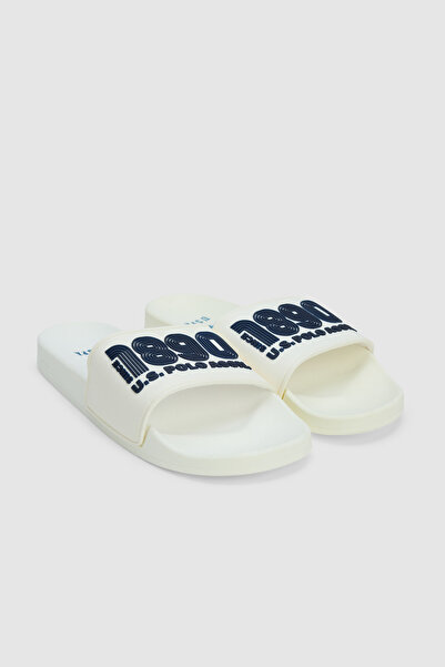 U.S. Polo Assn. Men's White Slippers 50323189-Vr013