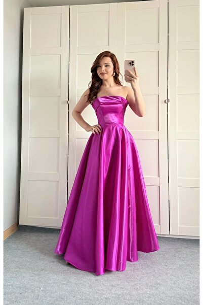 ayşenur Dinçer butik Cindirella Abiye Fuşya