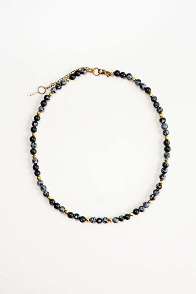 Orenda Design Snowy Obsidian Natural Stone Necklace |   Balance and Transform...