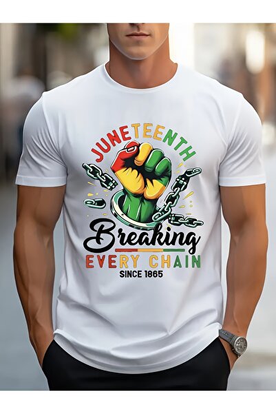 BASEPULSE Men's T-Shirt - Pure Cotton Round Neck Tee with Juneteenth, Suitabl...