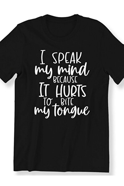 BASEPULSE "I Speak My Mind" Sarcastic Humor T-Shirt Men & Women - Bold White ...