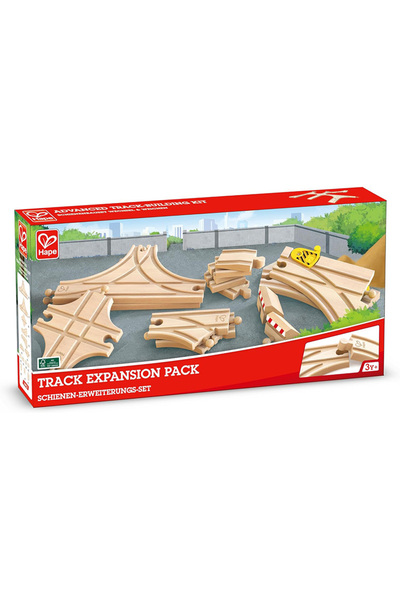 Hape Set de șine de tren din lemn, extensie - 14 piese