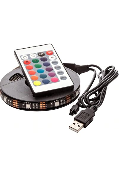 Homme Design Bandă LED RGB cu USB, 2 metri, flexibilă pentru TV, lumină de bi...