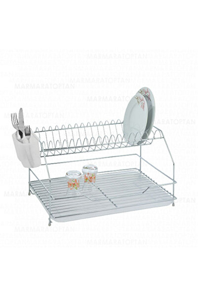 Krc Style Perilla 2 Katlı Paslanmaz Metal Bulaşıklık Tabaklık
